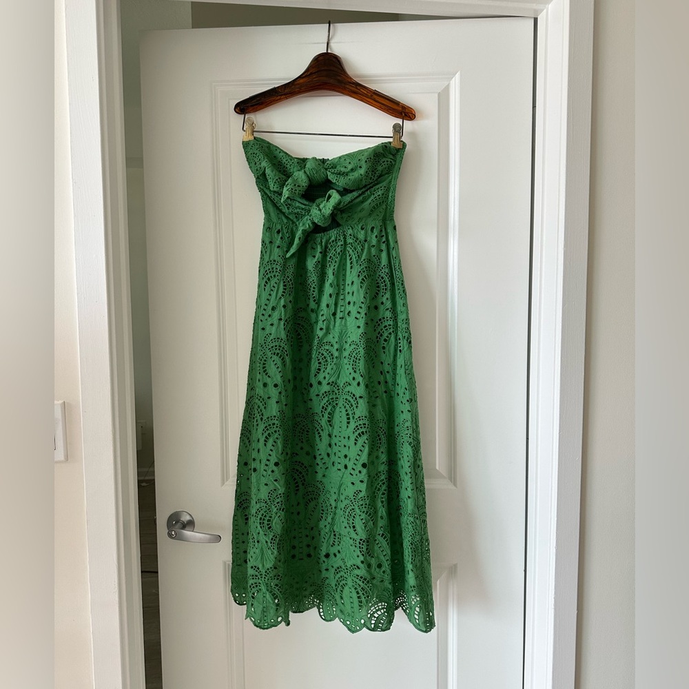 FARM Rio Green Eyelet Midi Dress - Picture 5 of 9